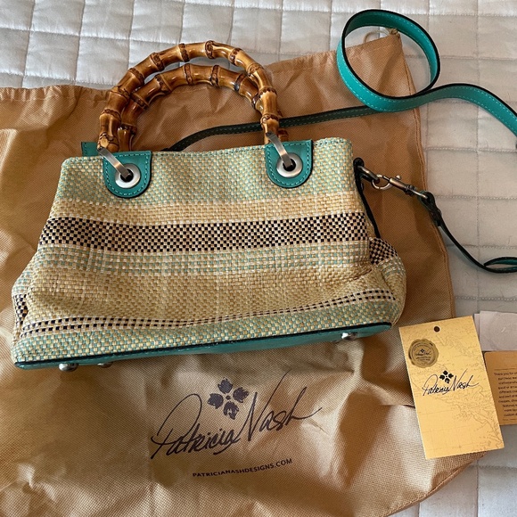 Patricia Nash Handbags - Patricia Nash Italian Fine Weave Multi Weave Aqua Bag UNUSED